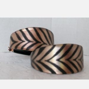 Alexis Bittar Black and Gold Chevron Earrings